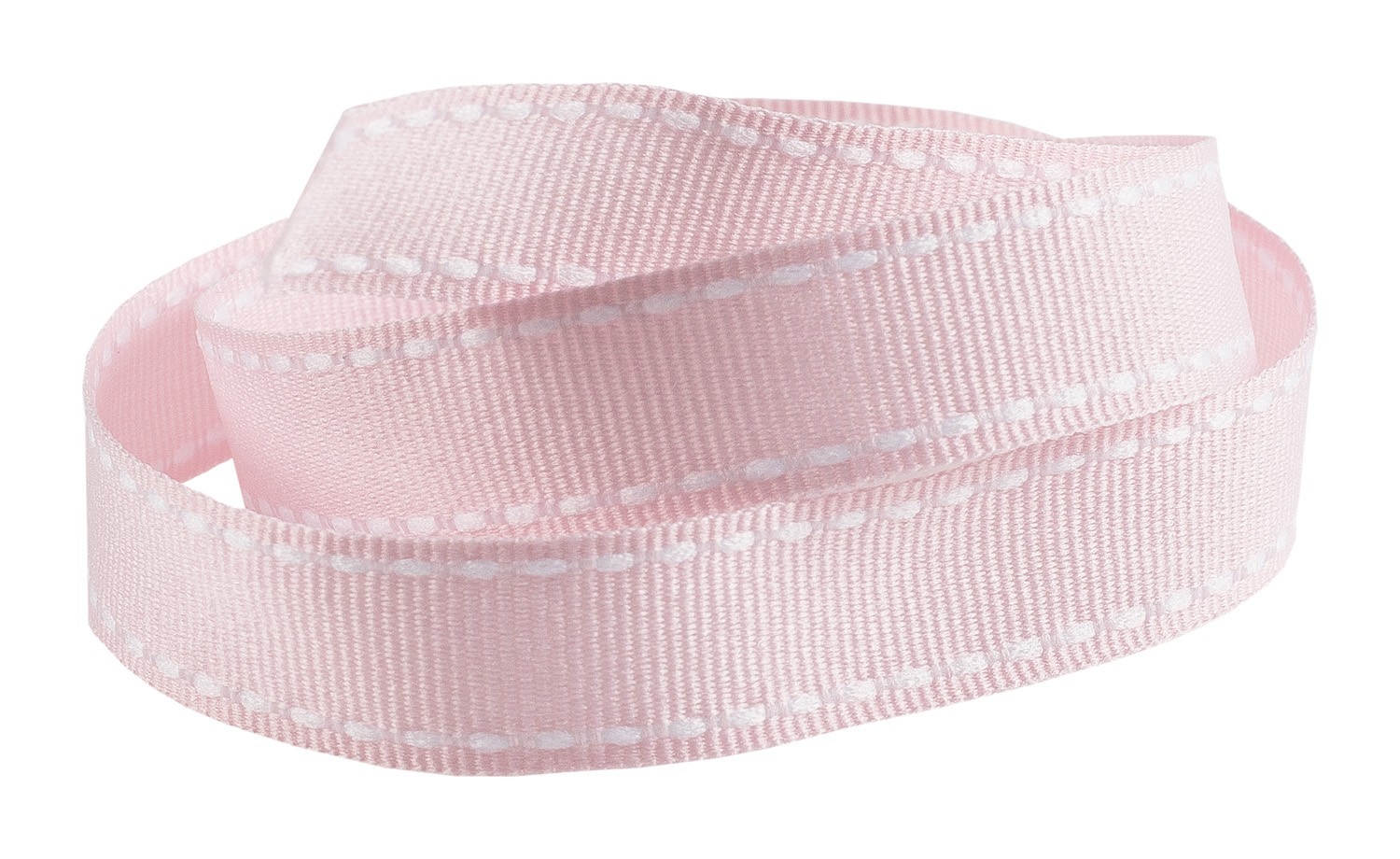 Reel Of Grosgrain Ribbon With contrasting Stitching  Pink