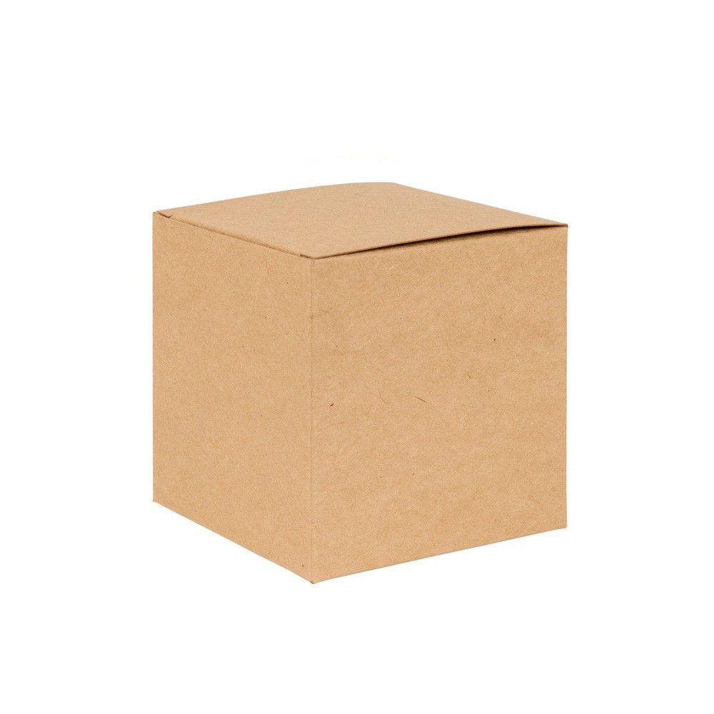 Basics Kraft Natural Flat Packed Cube Gift Box 100mm