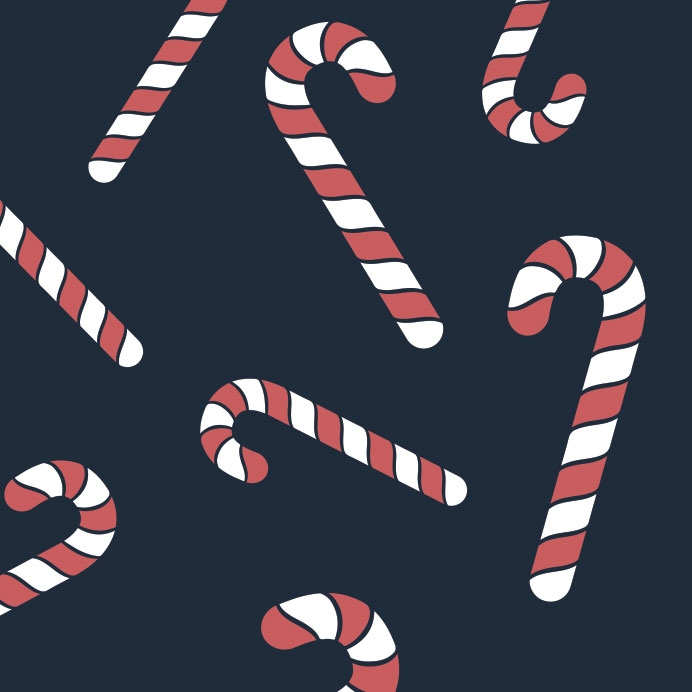 Christmas Label, Tag, sticker - candy cane