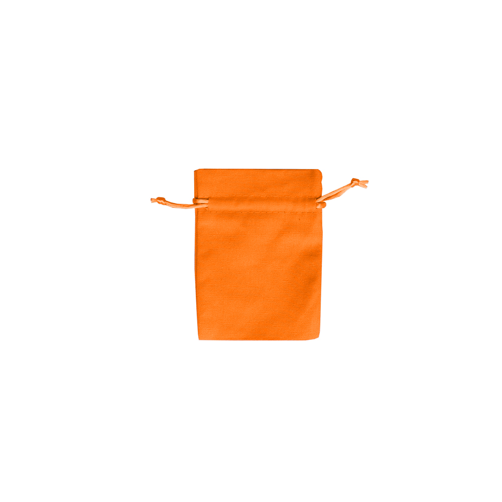 Medium Apricot Crush Orange Cotton Bag With Silk Drawstring