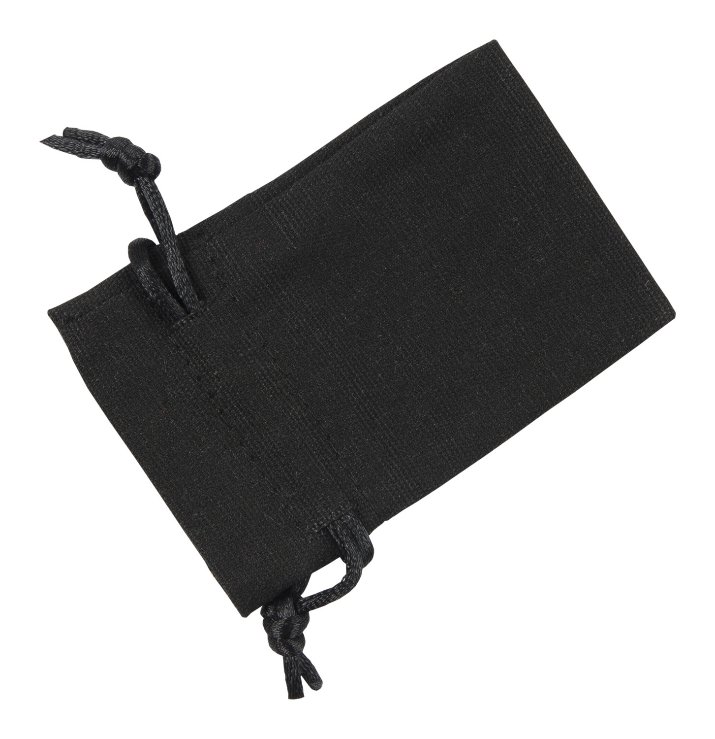 Small Black Cotton Bag With Silk Drawstring