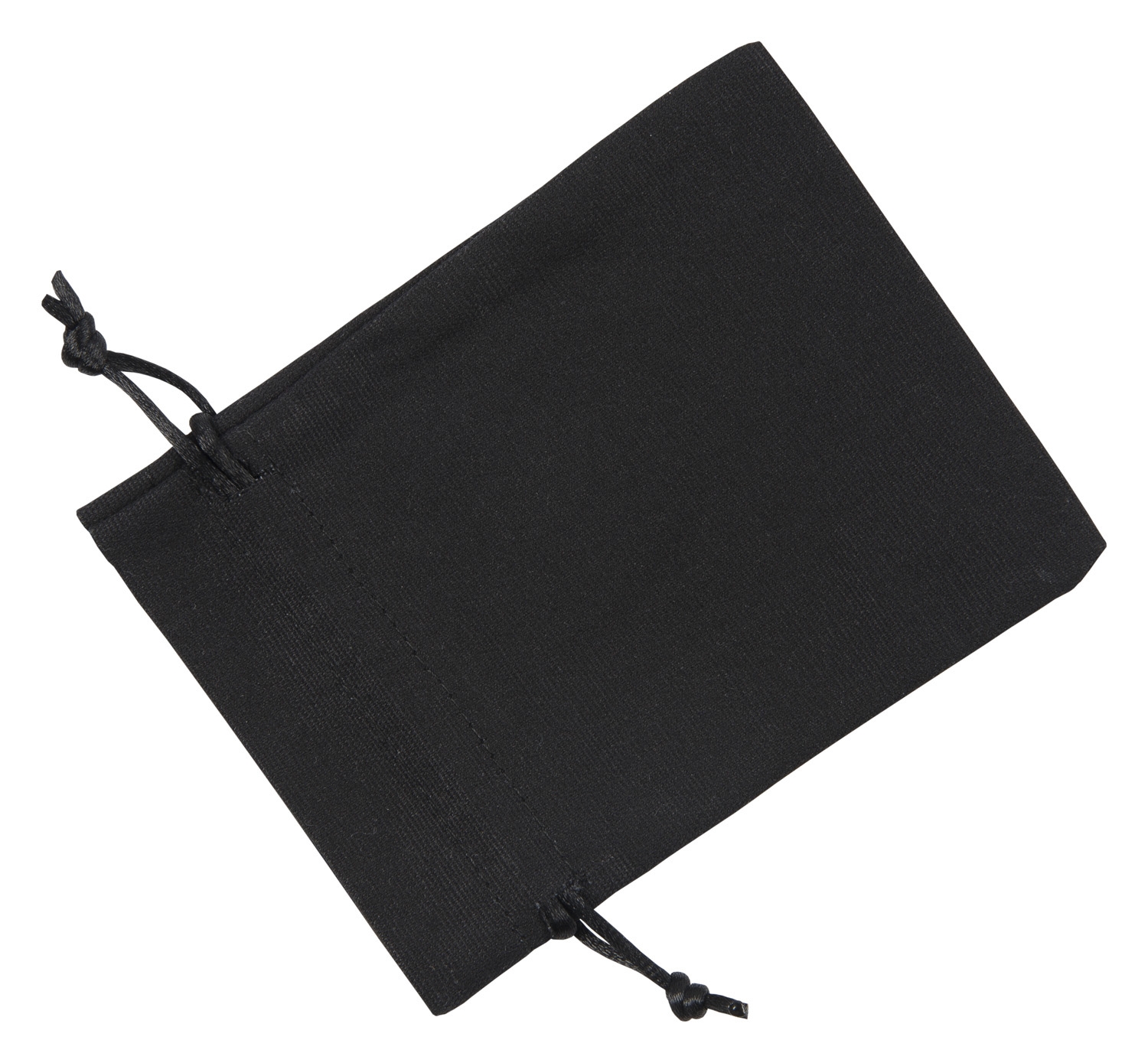 Medium Black Cotton Bag With Silk Drawstring