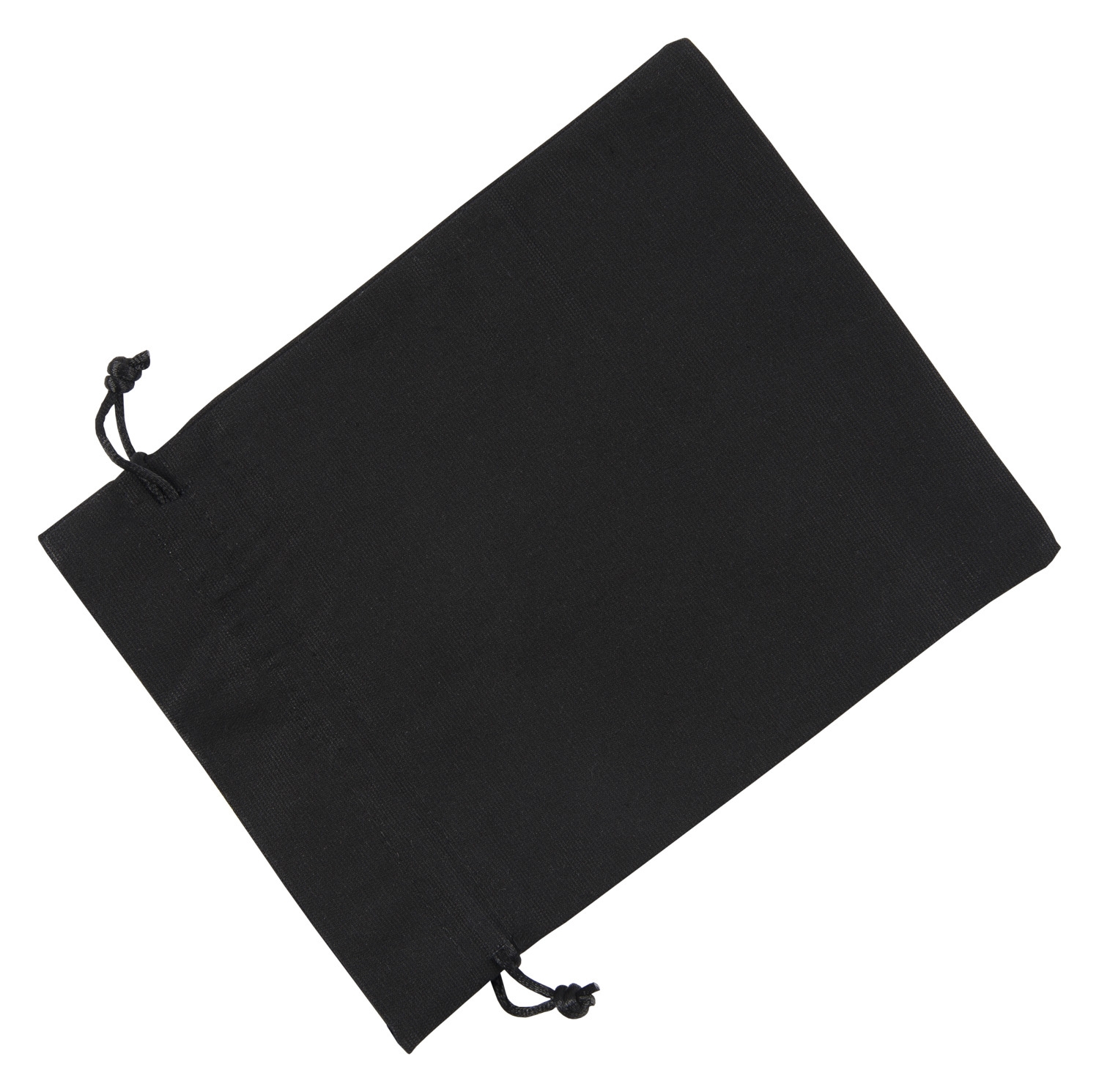 Large Black Cotton Bag With Silk Drawstring