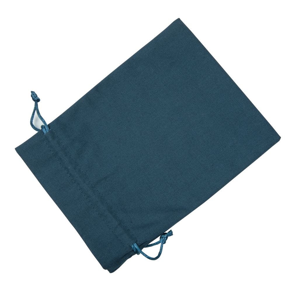 Medium Dark Teal Cotton Bag With Drawstring