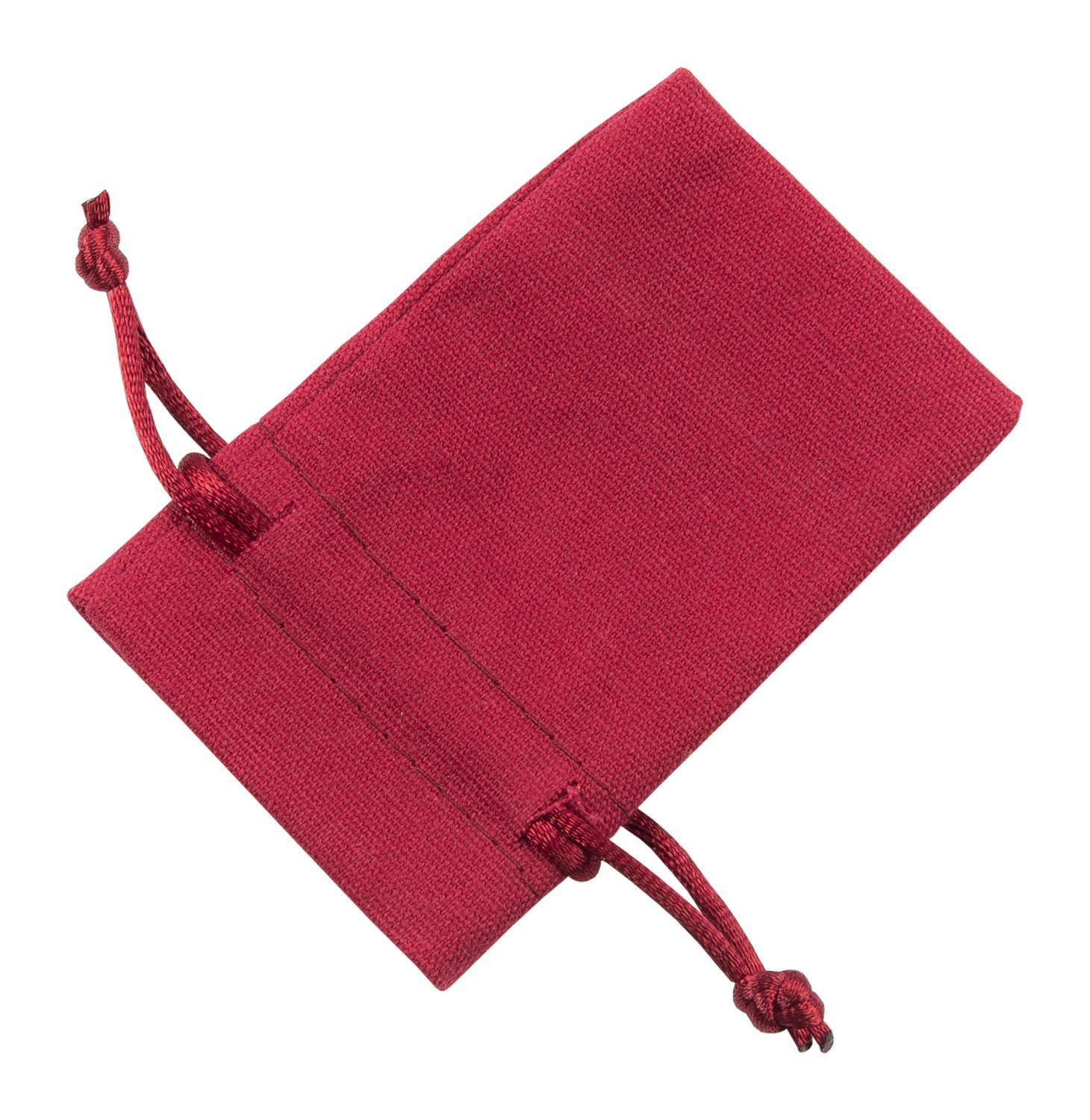 Small Red Cotton Bag With Silk Drawstring