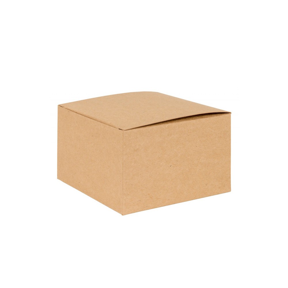 Basics Kraft Natural Flat Packed Square Gift Box 100mm width
