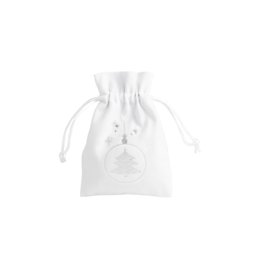 Medium Christmas Cotton Bag Silver Tree Bauble