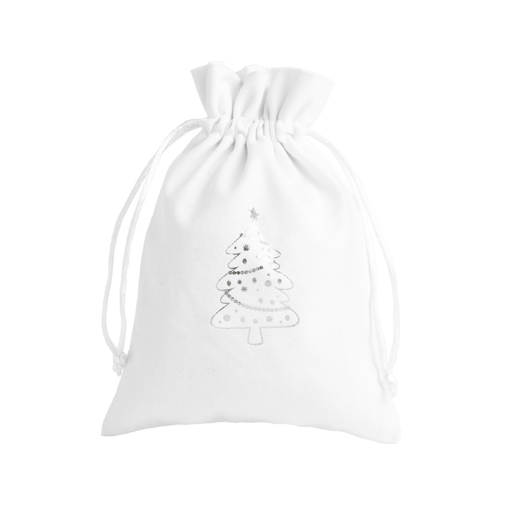 Large Christmas Cotton Bag Silver Tree