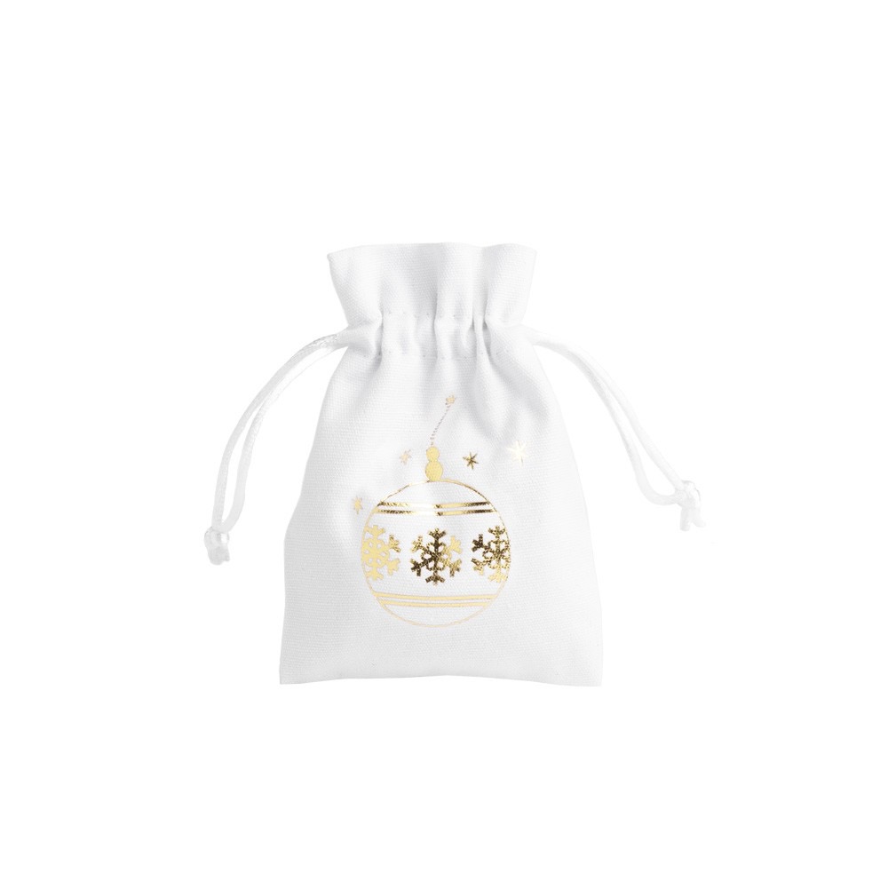 Medium Christmas Cotton Bag Gold Bauble