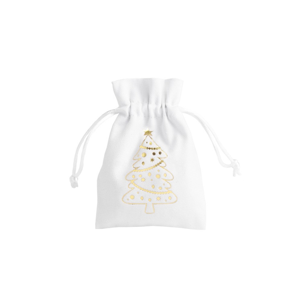 Large Christmas Cotton Bag Gold Tree 