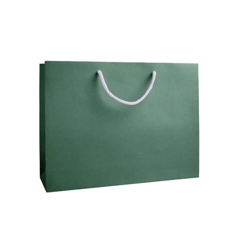 Large Landscape Forest Green Paper Gift Bag With Rope Handles