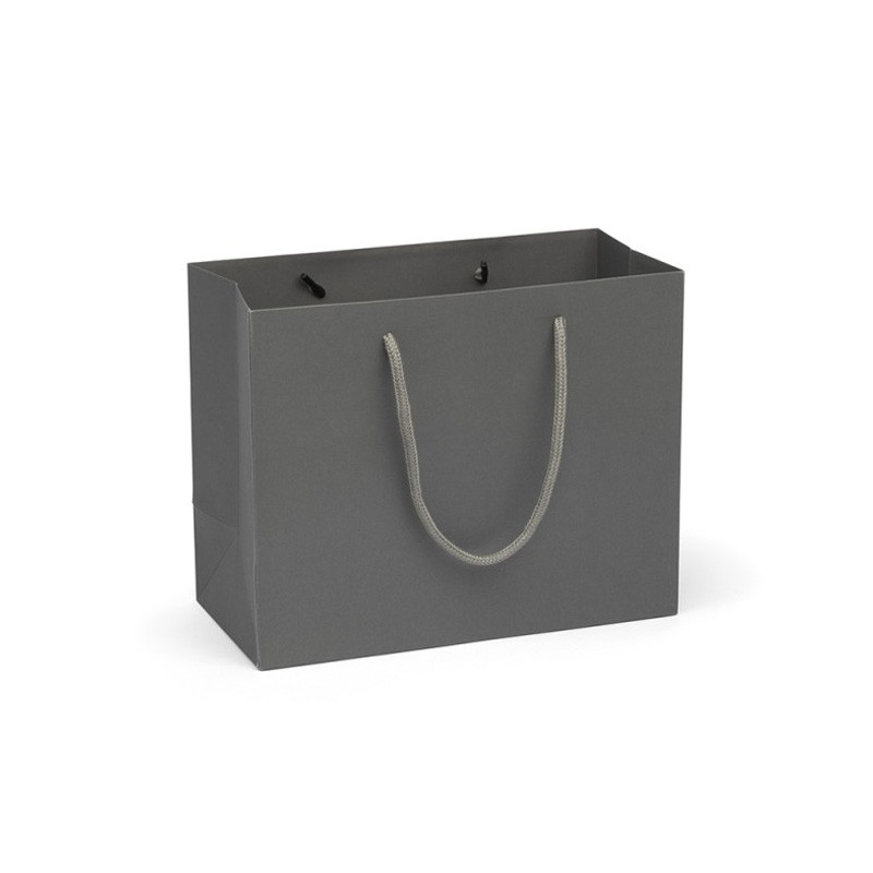 Medium Landscape Grey Paper Gift Bag With Rope Handles