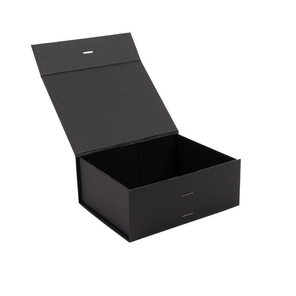 Medium Black Gift Box With Cut-Outs For Ribbon
