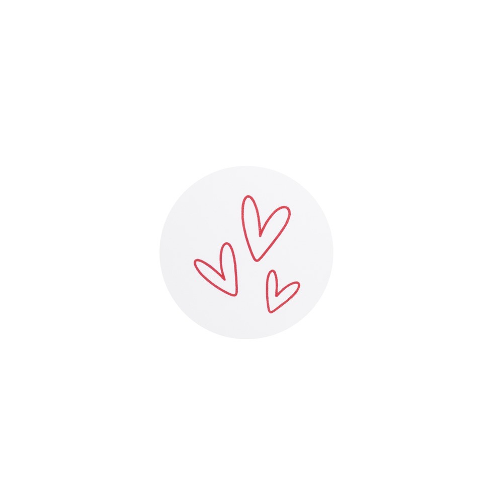 Valentine's Hearts White & Red Gloss Stickers 40mm - Pack of 10
