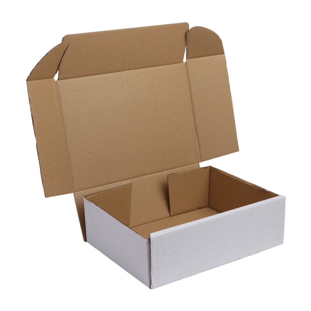Pack of 50 Medium White Corrugated Postal Boxes - 207 x 139 x 90mm