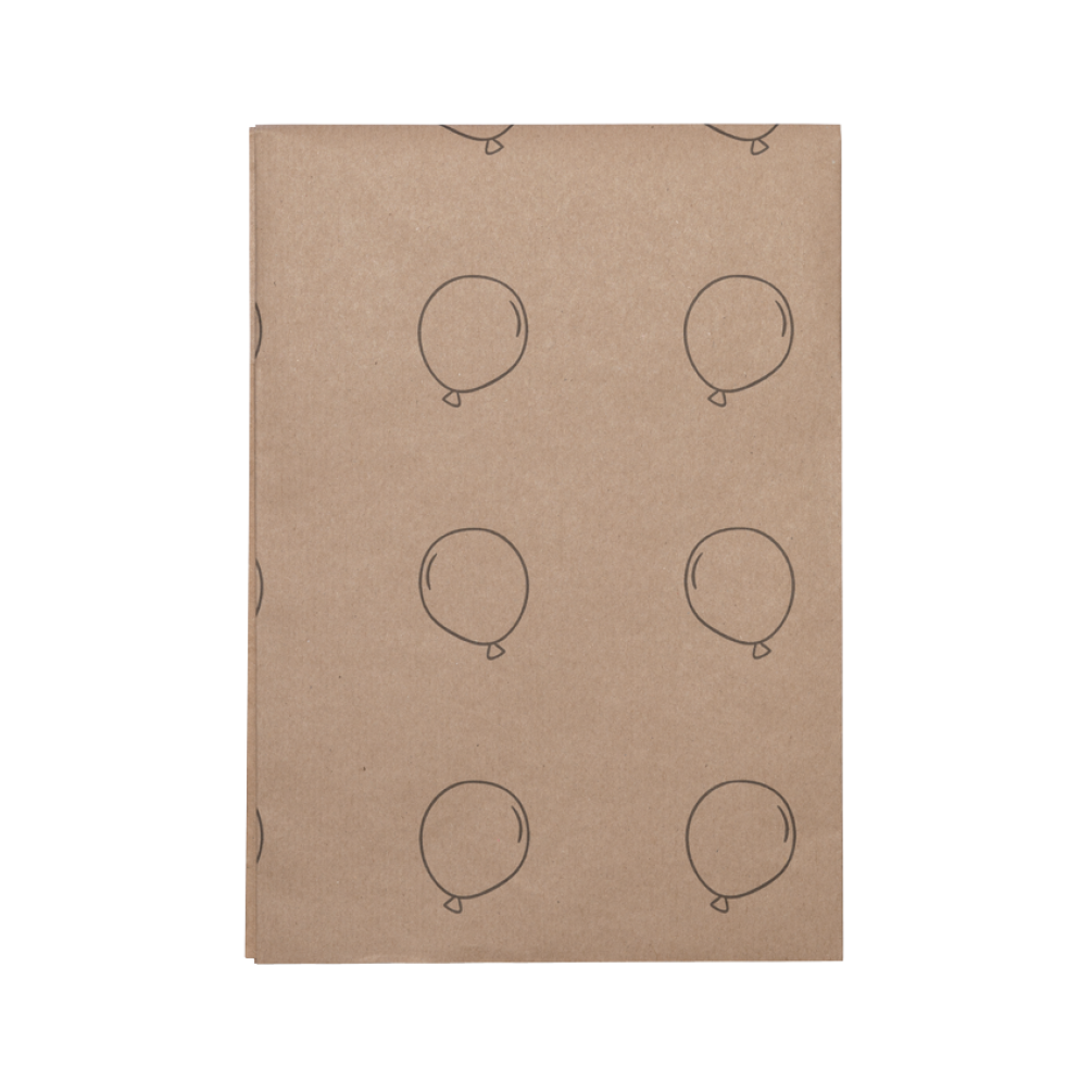 Recycled Kraft 1m Wrapping Paper in Balloons Print