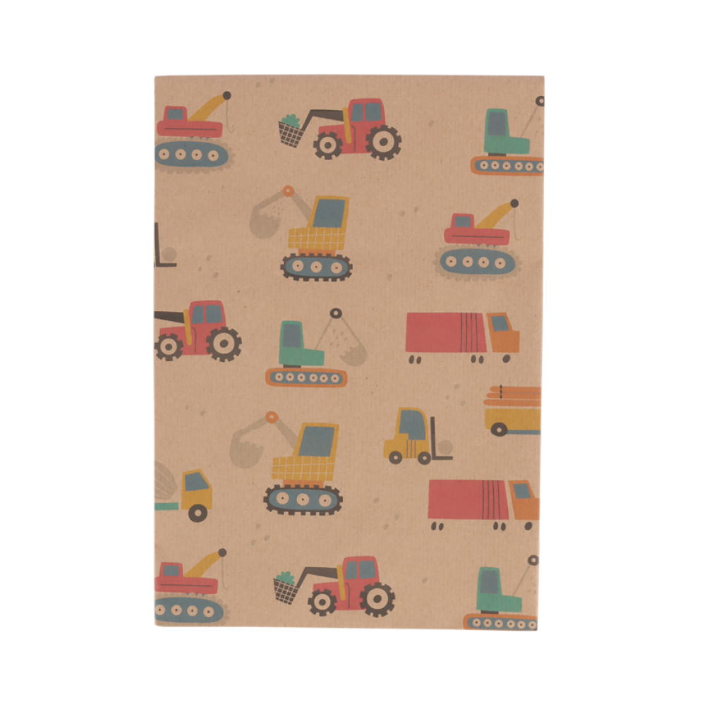 Recycled Kraft 1m Wrapping Paper in Tractor Print