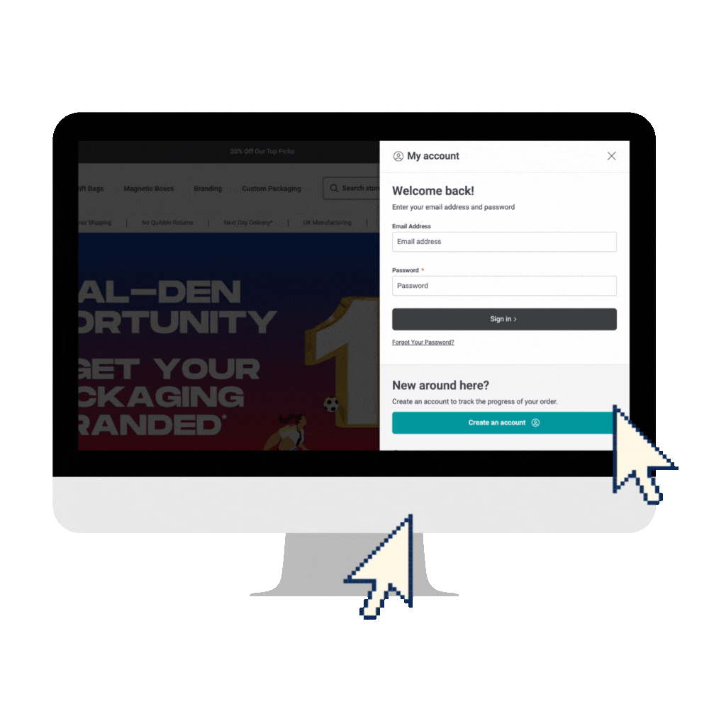 GIF showing how to log in